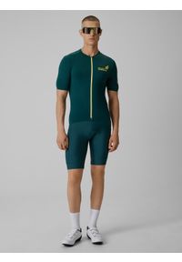 4f - 4F Koszulka kolarska męska - zielona M. Kolor: zielony. Materiał: dzianina, skóra, materiał, włókno. Długość: długie. Sport: kolarstwo #2