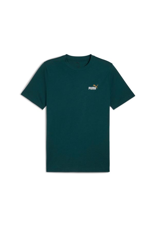 Koszulka z małym logo Puma N° 1 Essentials. Kolor: zielony. Materiał: bawełna. Wzór: haft. Sport: fitness