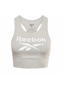 Top Sportowy Damski Reebok BRALET GR9393 Szary. Kolor: wielokolorowy, szary, biały. Sport: bieganie #1