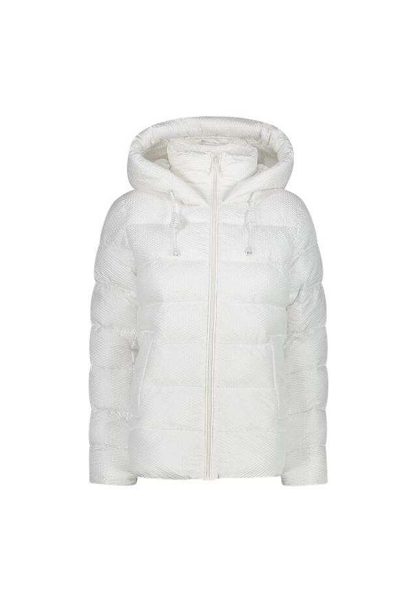 Kurtka puchowa z kapturem z efektem 3D dla kobiet CMP. Typ kołnierza: kaptur. Kolor: biały. Materiał: puch. Sport: turystyka piesza