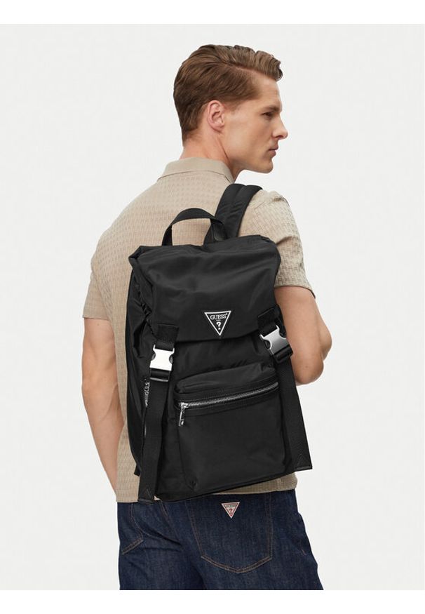 Guess Plecak HMBENY P6311 Czarny. Kolor: czarny. Materiał: materiał