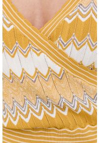 Morgan sweter damski kolor żółty lekki. Kolor: żółty. Materiał: materiał, dzianina. Długość rękawa: długi rękaw. Długość: długie #3