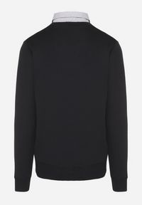 Born2be - Granatowy Sweter z Wełną i Koszulowym Kołnierzykiem Espirra. Okazja: na spotkanie biznesowe, do pracy, na co dzień. Typ kołnierza: kołnierzyk koszulowy. Kolor: niebieski. Materiał: wełna. Styl: biznesowy, casual, elegancki