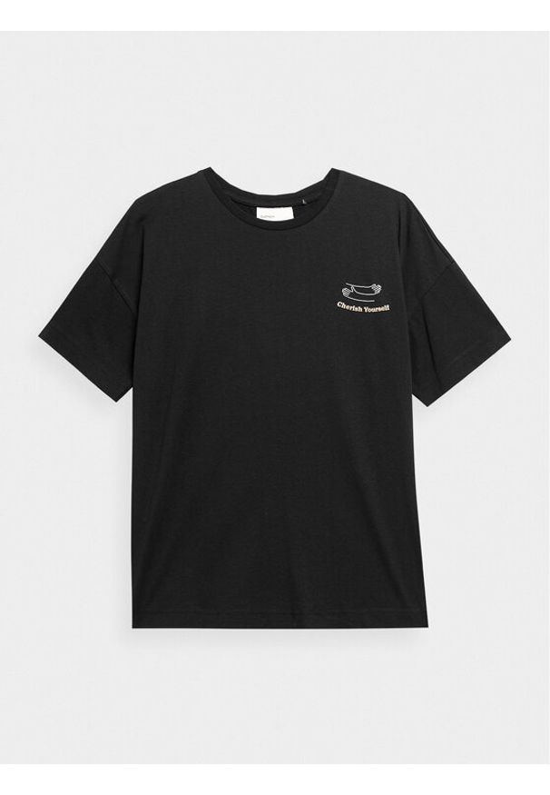 outhorn - Outhorn T-Shirt OTHAW23TTSHF0843 Czarny Regular Fit. Kolor: czarny. Materiał: bawełna
