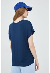 JDY t-shirt damski kolor granatowy. Kolor: niebieski. Materiał: dzianina. Wzór: gładki