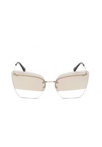Tom Ford - TOM FORD - Dwukolorowe okulary przeciwsłoneczne Camilla. Kształt: prostokątne. Kolor: brązowy. Materiał: materiał #6