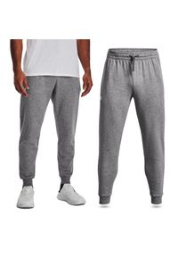 Under Armour - Spodnie dresowe męskie UNDER ARMOUR Rival Fleece joggery. Kolor: szary. Materiał: dresówka. Sport: fitness #1
