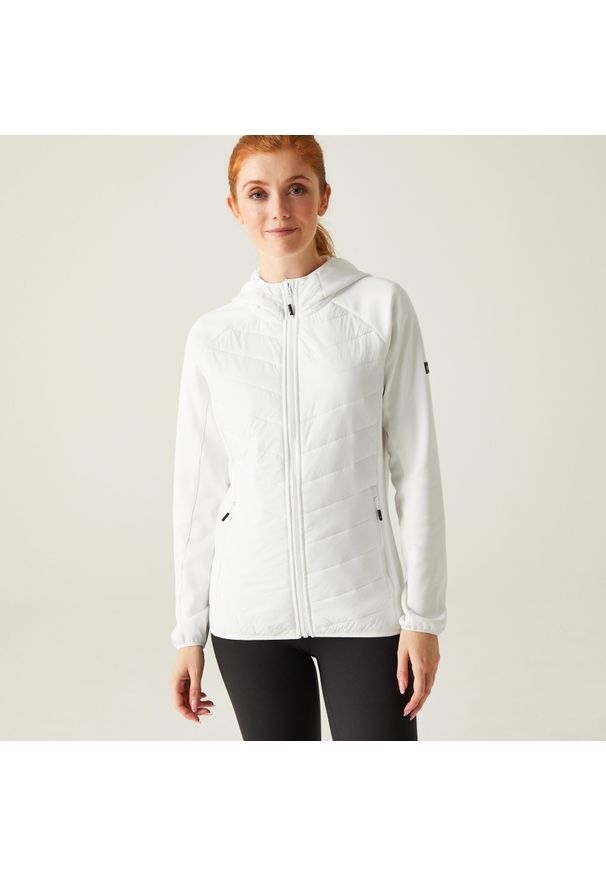 Kurtka turystyczna damska Regatta Andreson hybrydowa. Kolor: biały. Materiał: puch. Sport: turystyka piesza
