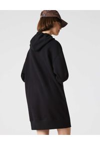 Lacoste - LACOSTE - Oversizowa czarna bluza z metalowym logo. Kolor: czarny. Materiał: bawełna, polar. Wzór: aplikacja #2