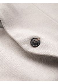 Ombre Clothing - Melanżowa męska marynarka z dodatkiem rayonu ze stójką – beżowy melanż V3. Okazja: na co dzień. Typ kołnierza: kołnierzyk stójkowy. Kolor: beżowy. Materiał: tkanina, skóra, zamsz, poliester, materiał. Wzór: melanż. Styl: klasyczny, casual #8