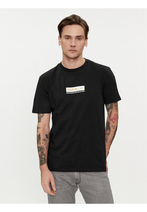 Replay T-Shirt M6755.000.2660 Czarny Regular Fit. Kolor: czarny. Materiał: bawełna