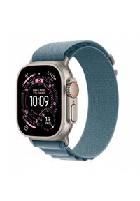 APPLE - Apple Watch Ultra 3 GPS + Cellular 49mm Natural Titanium Case | Light Blue Alpine Loop - Medium