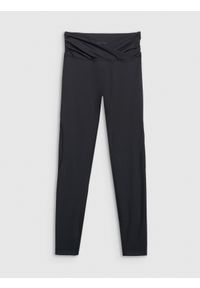4f - 4F Legginsy do jogi i pilatesu szybkoschnące damskie - czarne XS. Stan: podwyższony. Kolor: czarny. Materiał: materiał, elastan, włókno, dzianina. Długość: długie. Sport: joga i pilates