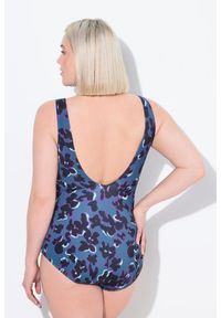 ULLA POPKEN - Damski Kostium kąpielowy nakrapiany miękkie miseczki ozdobne tasiemki. Kolekcja: plus size. Kolor: zielony, niebieski, wielokolorowy. Materiał: poliester, elastan, poliamid, materiał