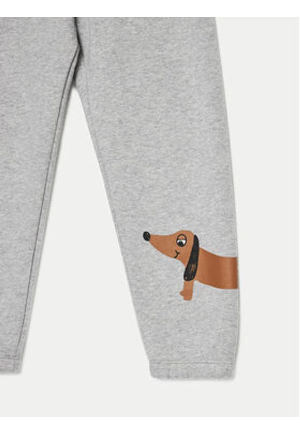 Mini Rodini Spodnie dresowe Dog 2473014394 Szary Regular Fit. Kolor: szary. Materiał: bawełna