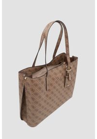 Guess - GUESS Brązowa damska shopperka Katya Multi. Kolor: brązowy. Materiał: skórzane