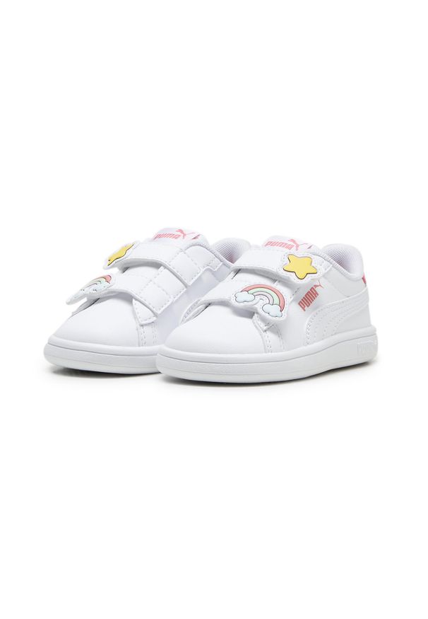 Puma - Sneakersy dla małych dzieci Smash 3.0 Badges PUMA White Passionfruit Pink. Kolor: biały, różowy, wielokolorowy