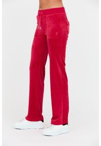 Juicy Couture - JUICY COUTURE Czerwone damskie spodnie dresowe Del Ray Pocket Pant, Rozmiar L. Kolor: czerwony. Materiał: dresówka #7