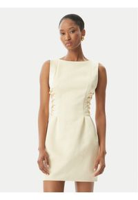 Elisabetta Franchi Sukienka koktajlowa AB-772-51E2-DC7 Żółty Slim Fit. Kolor: żółty. Materiał: syntetyk. Styl: wizytowy #1