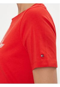 TOMMY HILFIGER - Tommy Hilfiger T-Shirt WW0WW40293 Czerwony Regular Fit. Kolor: czerwony. Materiał: bawełna