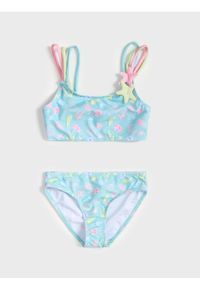 Sinsay - Strój kąpielowy dwuczęściowy z elementami 3D - zielony. Kolor: zielony #1