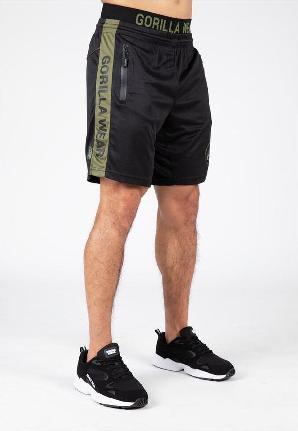 GORILLA WEAR - Atlanta Szorty - Czarny/Zielony. Kolor: zielony, czarny, wielokolorowy. Sport: fitness