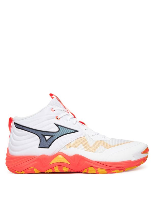 Mizuno Buty halowe Wave Momentum Elite Mid V1GA2517 Pomarańczowy. Kolor: pomarańczowy. Materiał: skóra. Model: Mizuno Wave