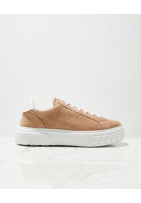 Casadei - CASADEI - Zamszowe beżowe sneakersy Off-Road. Nosek buta: okrągły. Kolor: brązowy. Materiał: zamsz #3