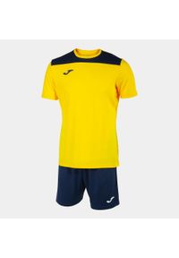 Zestaw Sportowy Joma Phoenix II Żółto-Marynarski 3XS dla Juniorów. Okazja: na uczelnię. Kolor: żółty, niebieski, wielokolorowy. Materiał: poliester, dresówka. Styl: sportowy #1