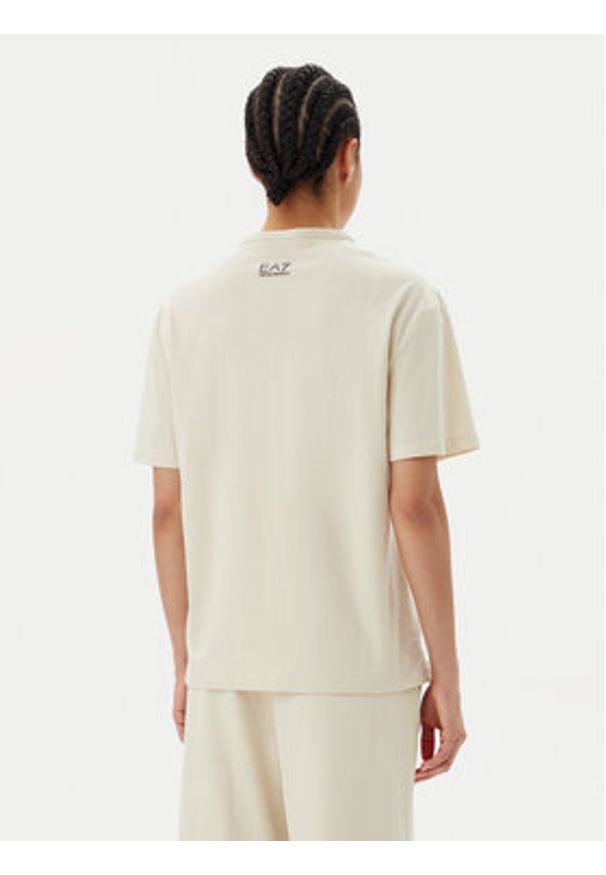 EA7 Emporio Armani T-Shirt 7W000098 AF12503 U1079 Beżowy Loose Fit. Kolor: beżowy. Materiał: bawełna