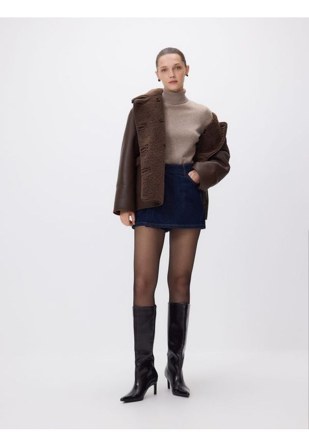 Reserved - Jeansowe spódnico-szorty - granatowy. Kolor: niebieski. Materiał: jeans