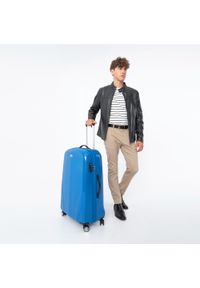 Wittchen - Średnia walizka z polikarbonu jednokolorowa niebieska. Kolor: niebieski. Materiał: guma #6