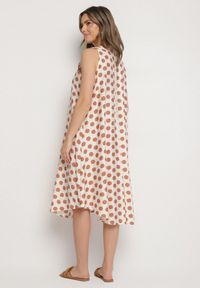 Born2be - Beżowa Sukienka o Pudełkowym Kroju Bez Rękawów w Kropki Fevasine. Okazja: na co dzień. Kolor: beżowy. Długość rękawa: bez rękawów. Wzór: kropki. Styl: klasyczny, casual, elegancki #6