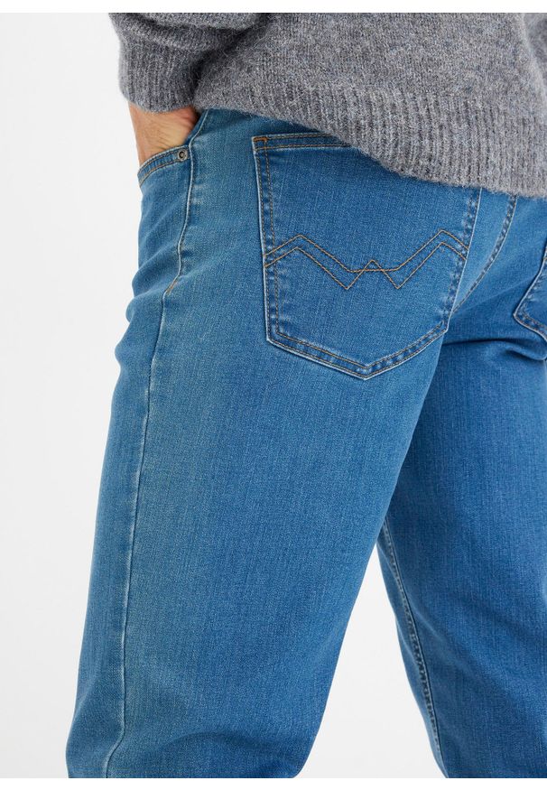 bonprix - Dżinsy ze stretchem regular fit straight ( 2 pary). Kolor: niebieski