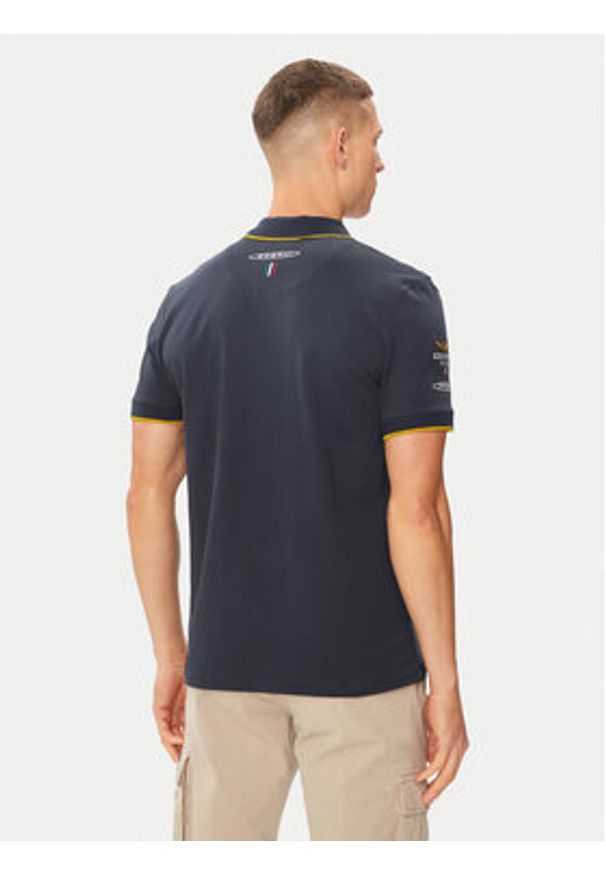 Aeronautica Militare Polo 241PO1703P316 Granatowy Regular Fit. Typ kołnierza: polo. Kolor: niebieski. Materiał: bawełna