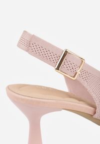 Renee - Różowe Czółenka Slingback VICES z Tkaniny na Niskim Obcasie z Wkładką Soft-Pillow Orinysha. Okazja: do pracy, na co dzień, na spotkanie biznesowe. Nosek buta: szpiczasty. Zapięcie: pasek. Kolor: różowy. Szerokość cholewki: normalna. Materiał: tkanina. Obcas: na obcasie. Styl: elegancki, biznesowy, casual. Wysokość obcasa: niski #5