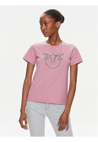 Pinko T-Shirt Quentin 100535 A1R7 Różowy Regular Fit. Kolor: różowy. Materiał: bawełna