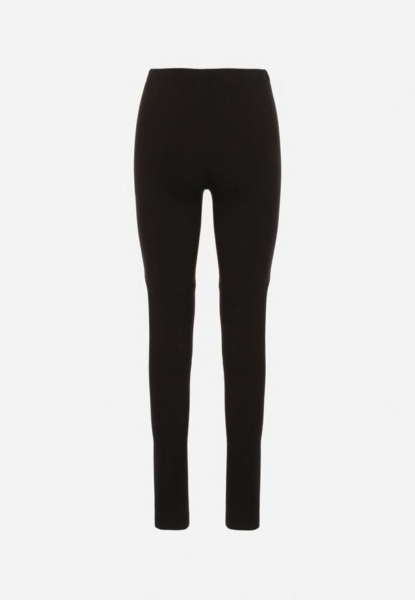 Born2be - Czarne Klasyczne Legginsy z Bawełny Zivolea. Okazja: na co dzień. Kolor: czarny. Materiał: bawełna. Styl: klasyczny
