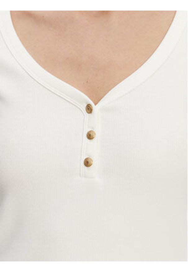 TOMMY HILFIGER - Tommy Hilfiger Bluzka Henley WW0WW43905 Biały Slim Fit. Typ kołnierza: typu henley. Kolor: biały. Materiał: bawełna