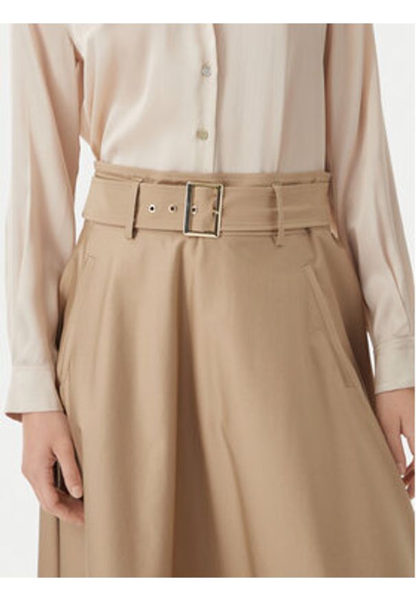Marella Spódnica trapezowa Tappeto 2613101101 Beżowy Regular Fit. Kolor: beżowy. Materiał: bawełna