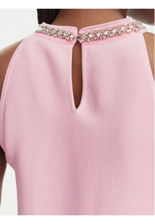 Morgan Sukienka codzienna 261-RMDIANE Różowy Regular Fit. Okazja: na co dzień. Kolor: różowy. Materiał: syntetyk. Typ sukienki: proste. Styl: casual