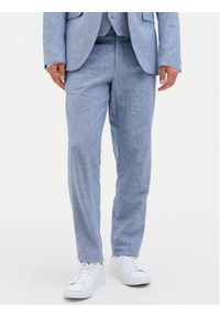 Jack & Jones - Jack&Jones Chinosy Riviera 12228724 Błękitny Slim Fit. Kolor: niebieski. Materiał: bawełna, len