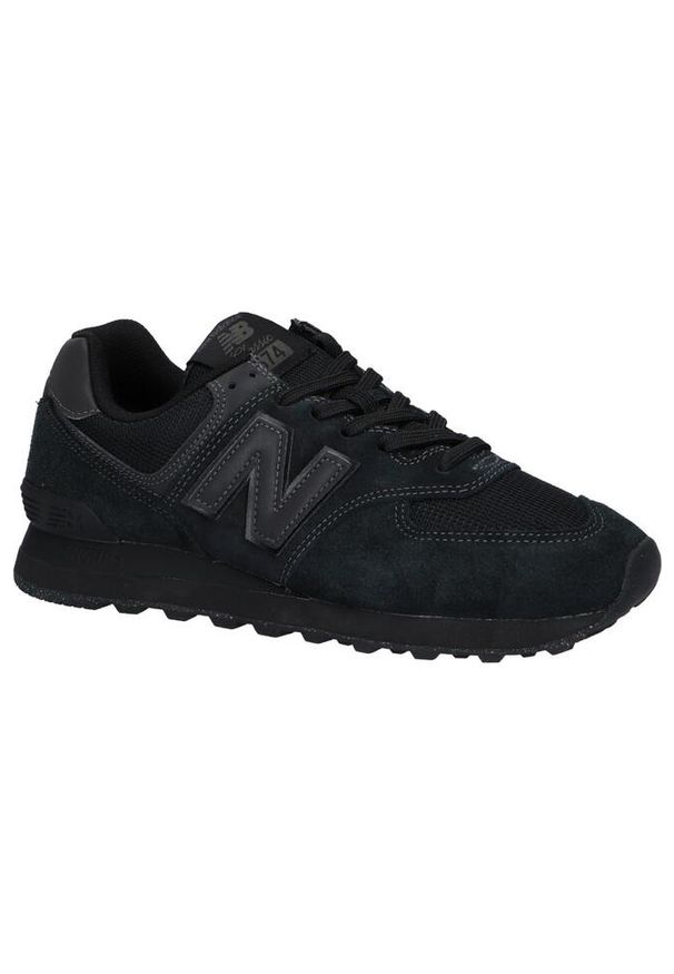 Buty lifestyle męskie New Balance ML574EVE. Okazja: na co dzień. Zapięcie: sznurówki. Kolor: czarny. Materiał: materiał, skóra. Szerokość cholewki: normalna. Model: New Balance 574. Sport: turystyka piesza