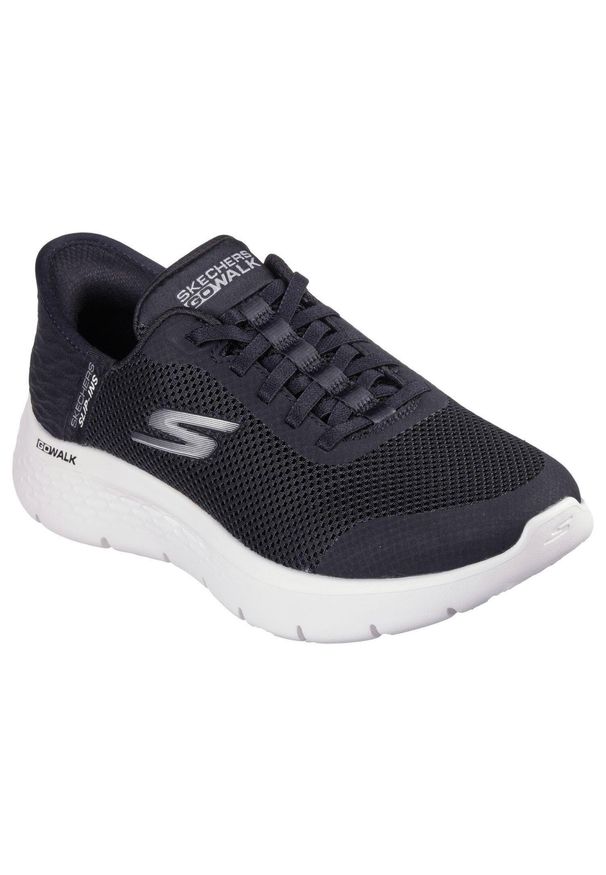 skechers - Buty Kobieta Skechers Slipins: Go Walk Flex Grand Entry biały. Kolor: wielokolorowy, biały, czarny. Materiał: materiał