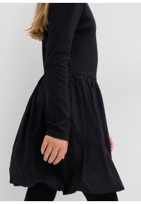 bonprix - Sukienka mini z czystej bawełny organicznej. Kolor: czarny. Materiał: bawełna. Typ sukienki: bombki. Długość: mini #3