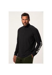 JAY-PI - Męska Koszulka funkcyjna z długim rękawem FLEXNAMIC® fitness QuickDry. Typ kołnierza: kołnierzyk stójkowy. Kolekcja: plus size. Kolor: czarny. Materiał: elastan, poliester, materiał. Długość rękawa: długi rękaw. Długość: długie. Sport: fitness