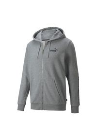 Puma - Męska Bluza Z Kapturem Essential Tape Full Zip. Typ kołnierza: kaptur. Kolor: szary