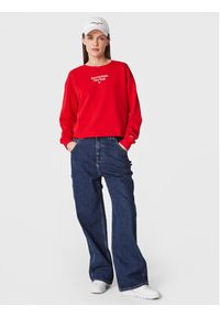 Tommy Jeans Bluza Essential DW0DW14851 Czerwony Regular Fit. Kolor: czerwony. Materiał: bawełna #4