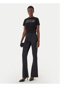 Versace Jeans T-Shirt 80HAHT09 Czarny Regular Fit. Kolor: czarny. Materiał: bawełna #5