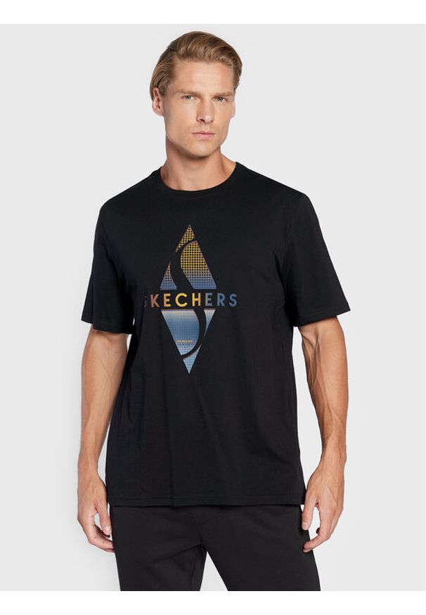skechers - Skechers T-Shirt Recharge MTS344 Czarny Regular Fit. Kolor: czarny. Materiał: bawełna